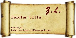 Zeidler Lilla névjegykártya